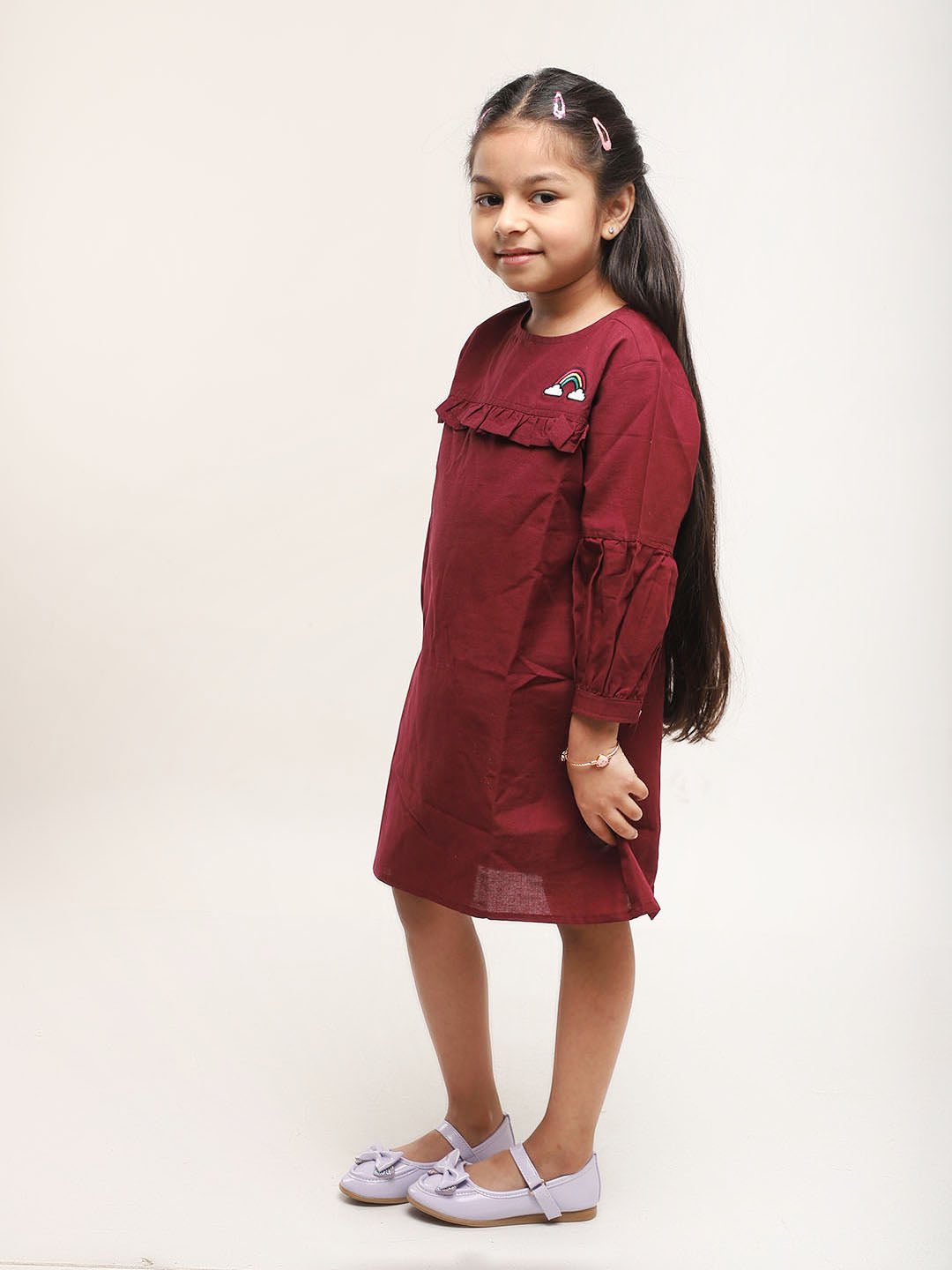 Linen TShirt Dress in Wine Color