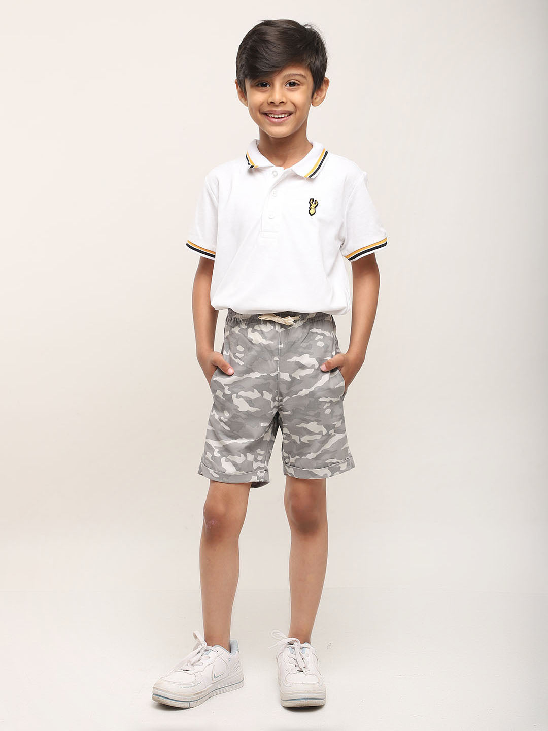 Camouflage Shorts for Boys - Grey