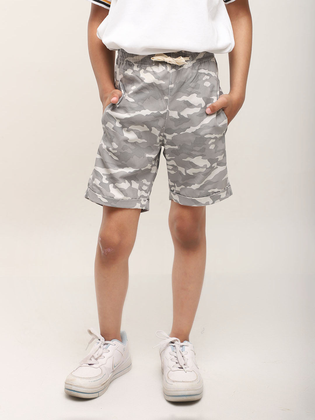 Camouflage Shorts for Boys - Grey