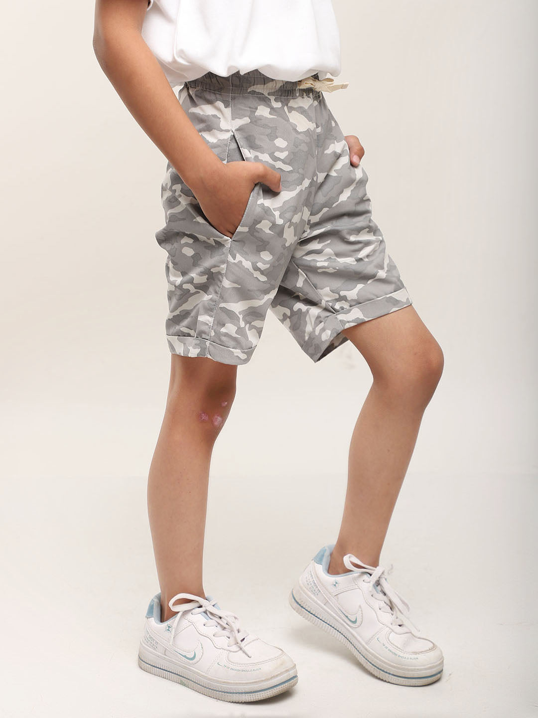 Camouflage Shorts for Boys - Grey