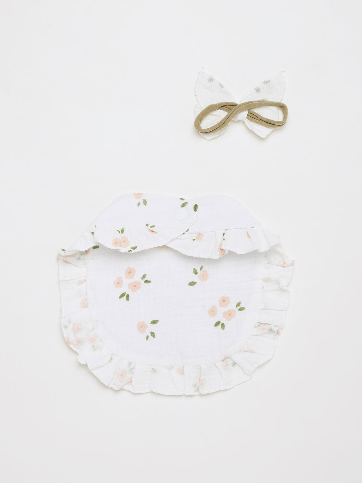 Infant Floral Bib & Headband Set – Soft Cotton
