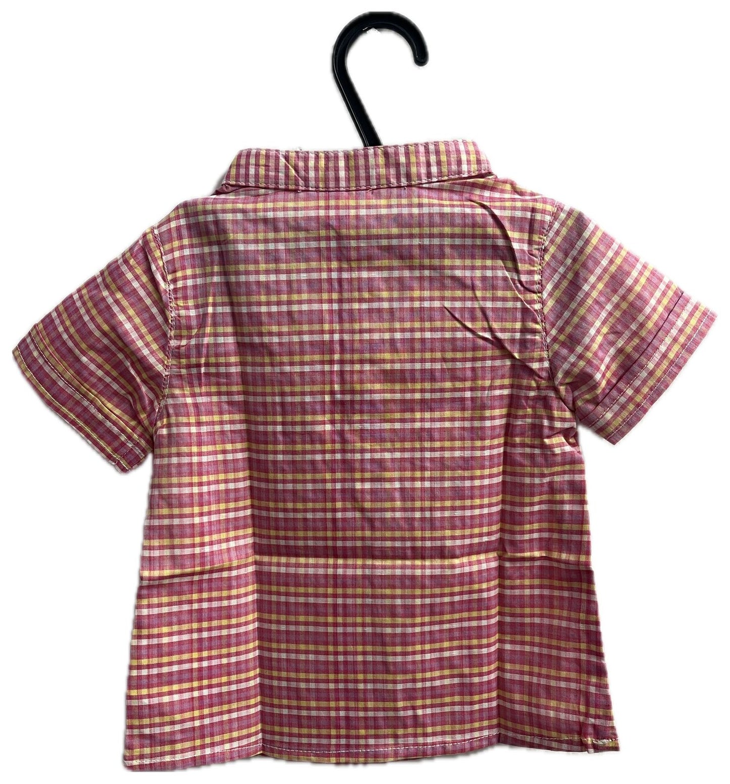 Mandarin Style Boys Checks Half Sleeves Casual Shirt