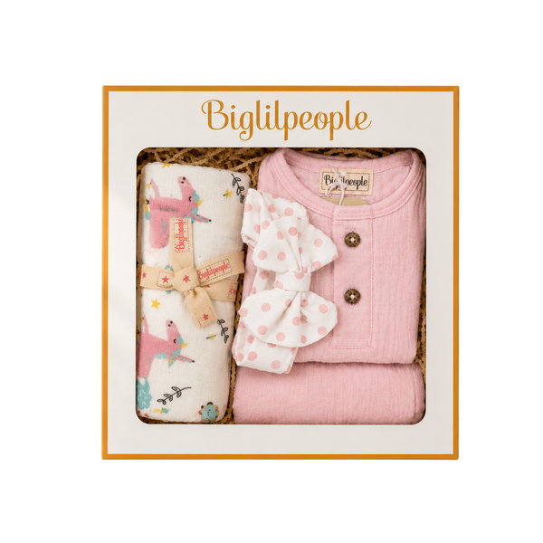 Newborn Muslin Gift Set with Swaddle & Headband