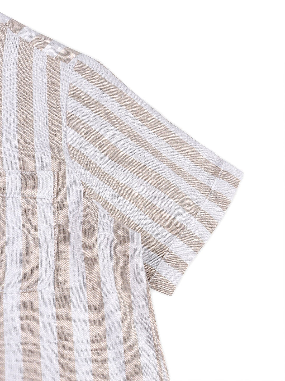 Camisas de lino estilo mandarín para niños - Beige