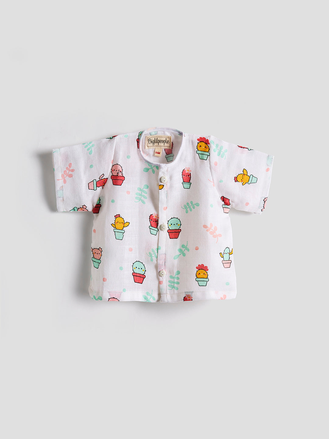 Infants' 100% Cotton Muslin Co-ord Set Soft & Comfy (Cactus)