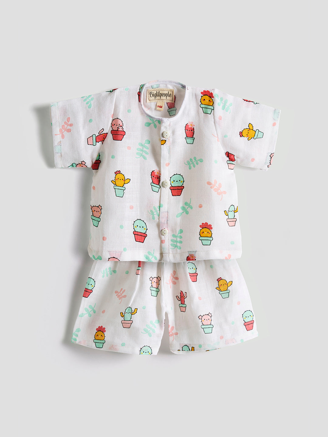 Infants' 100% Cotton Muslin Co-ord Set Soft & Comfy (Cactus)