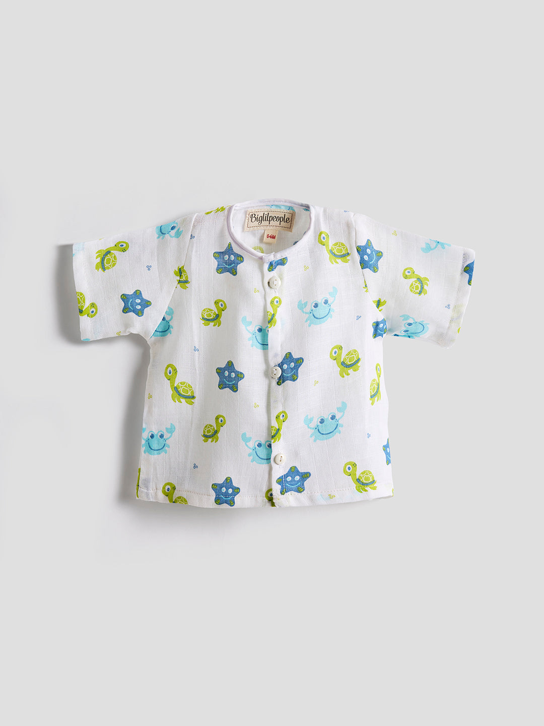 Infants' 100% Cotton Muslin Co-ord Set Soft & Comfy (Turtle)
