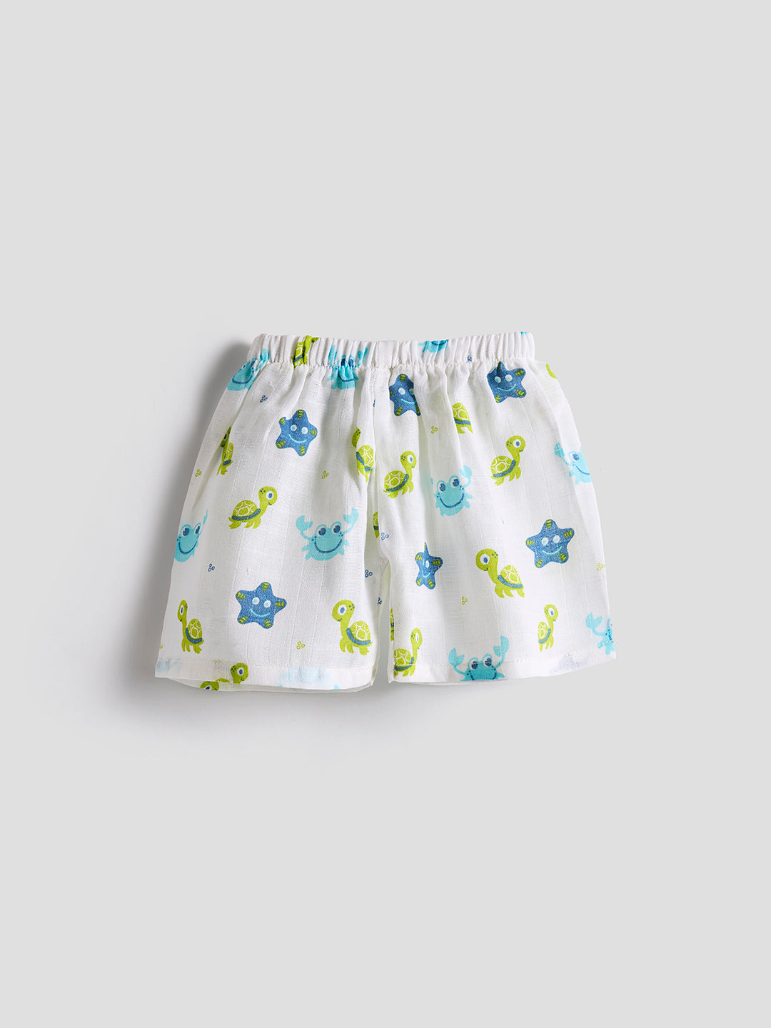 Infants' 100% Cotton Muslin Co-ord Set Soft & Comfy (Turtle)