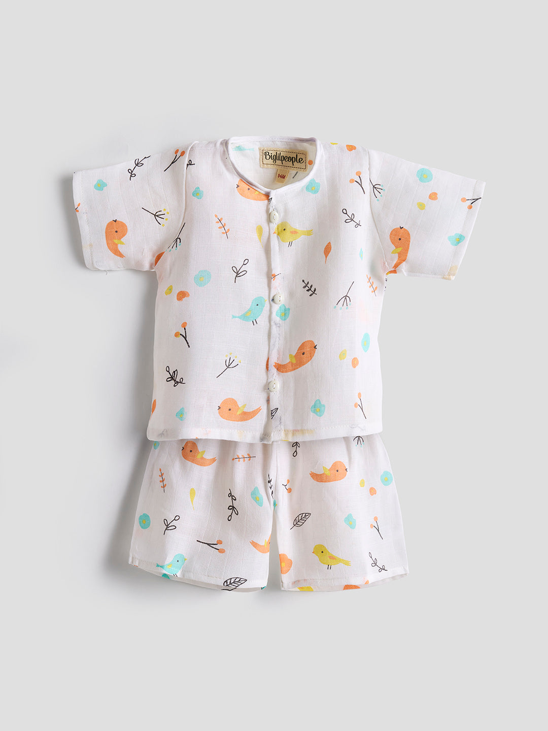 Infants' 100% Cotton Muslin Co-ord Set Soft & Comfy (Sparrow)