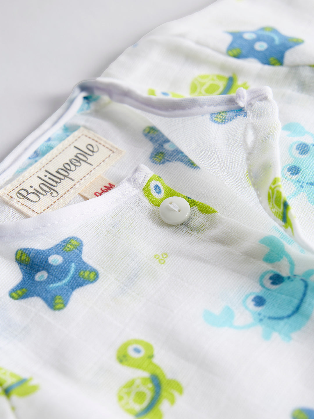 Infants' 100% Cotton Muslin Co-ord Set Soft & Comfy (Turtle)