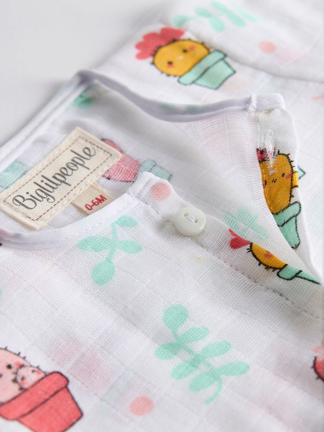 Infants' 100% Cotton Muslin Co-ord Set Soft & Comfy (Cactus)