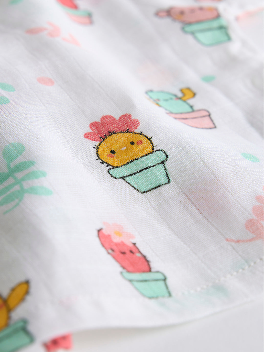 Infants' 100% Cotton Muslin Co-ord Set Soft & Comfy (Cactus)