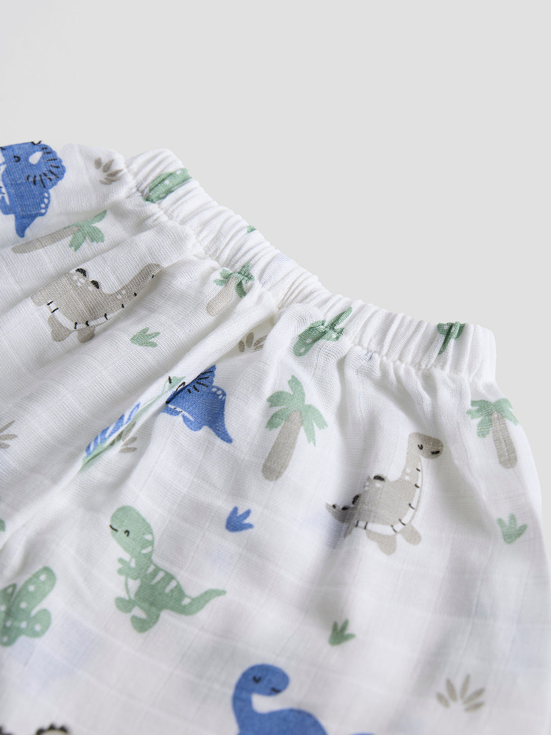 Infants' 100% Cotton Muslin Co-ord Set Soft & Comfy (Dino)