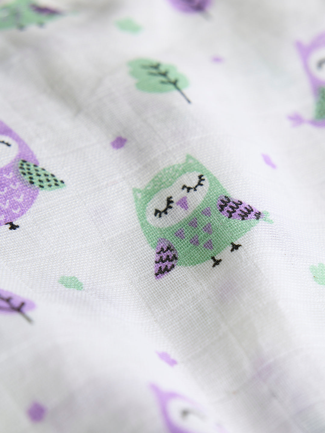 Infants' 100% Cotton Muslin Jablas-Set of 2 Soft & Comfy (Owl & Crab)