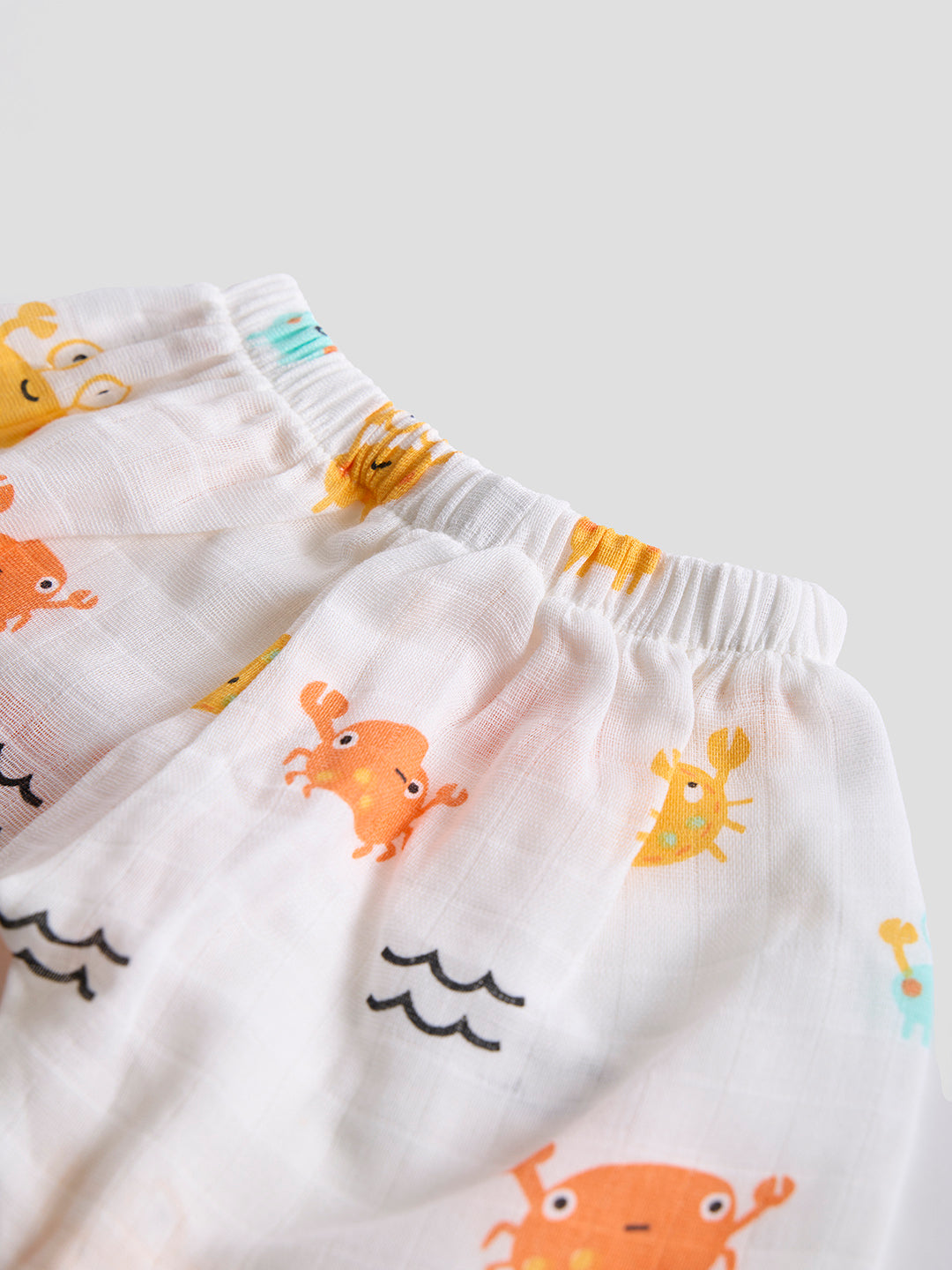Infants' 100% Cotton Muslin Co-ord Set Soft & Comfy (Crab)