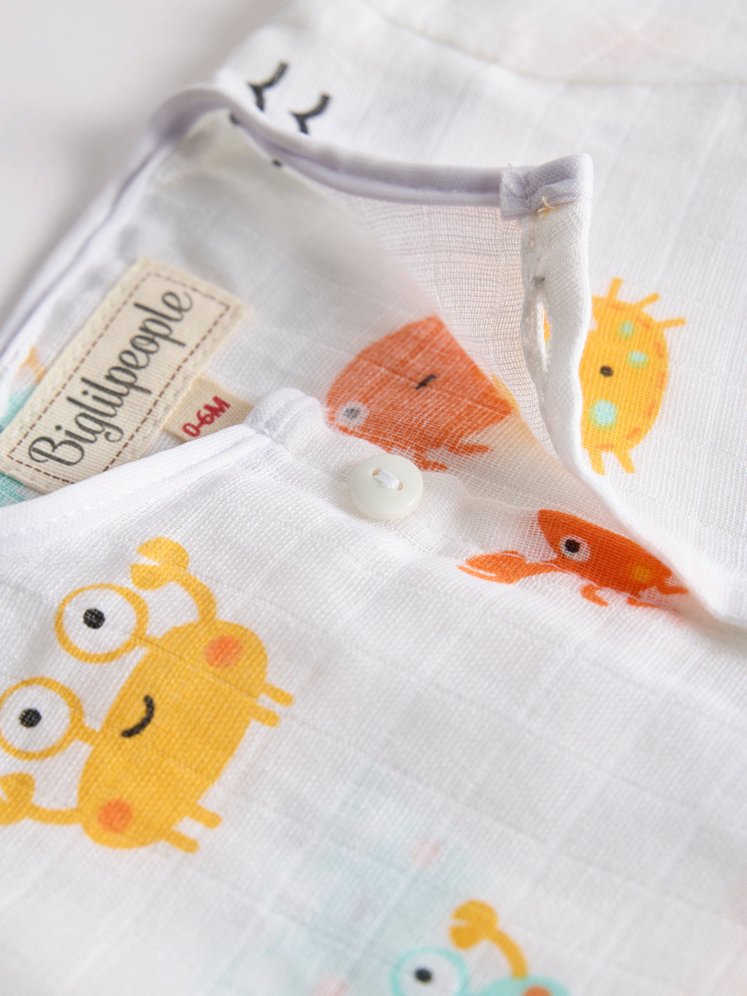 Infants' 100% Cotton Muslin Co-ord Set Soft & Comfy (Crab)