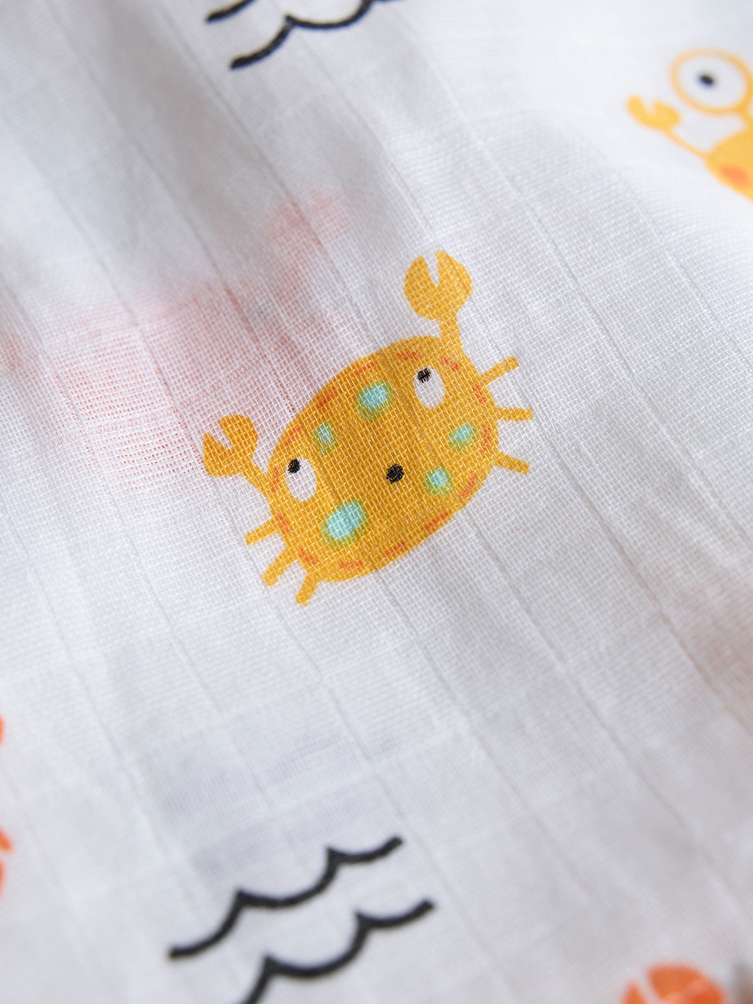 Infants' 100% Cotton Muslin Jablas-Set of 2 Soft & Comfy (Owl & Crab)