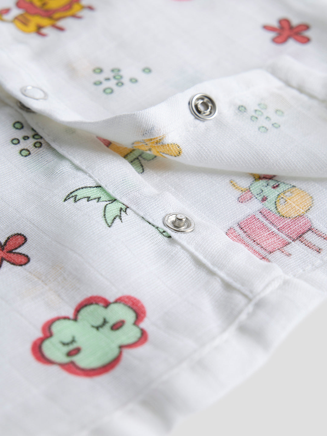 Infants' 100% Cotton Muslin Jablas-Set of 3 Soft & Comfy (Lion, Turtle & Fox)