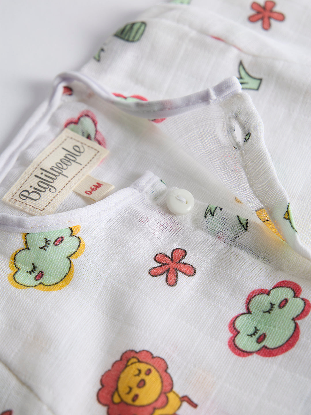 Infants' 100% Cotton Muslin Co-ord Set Soft & Comfy (Lion)