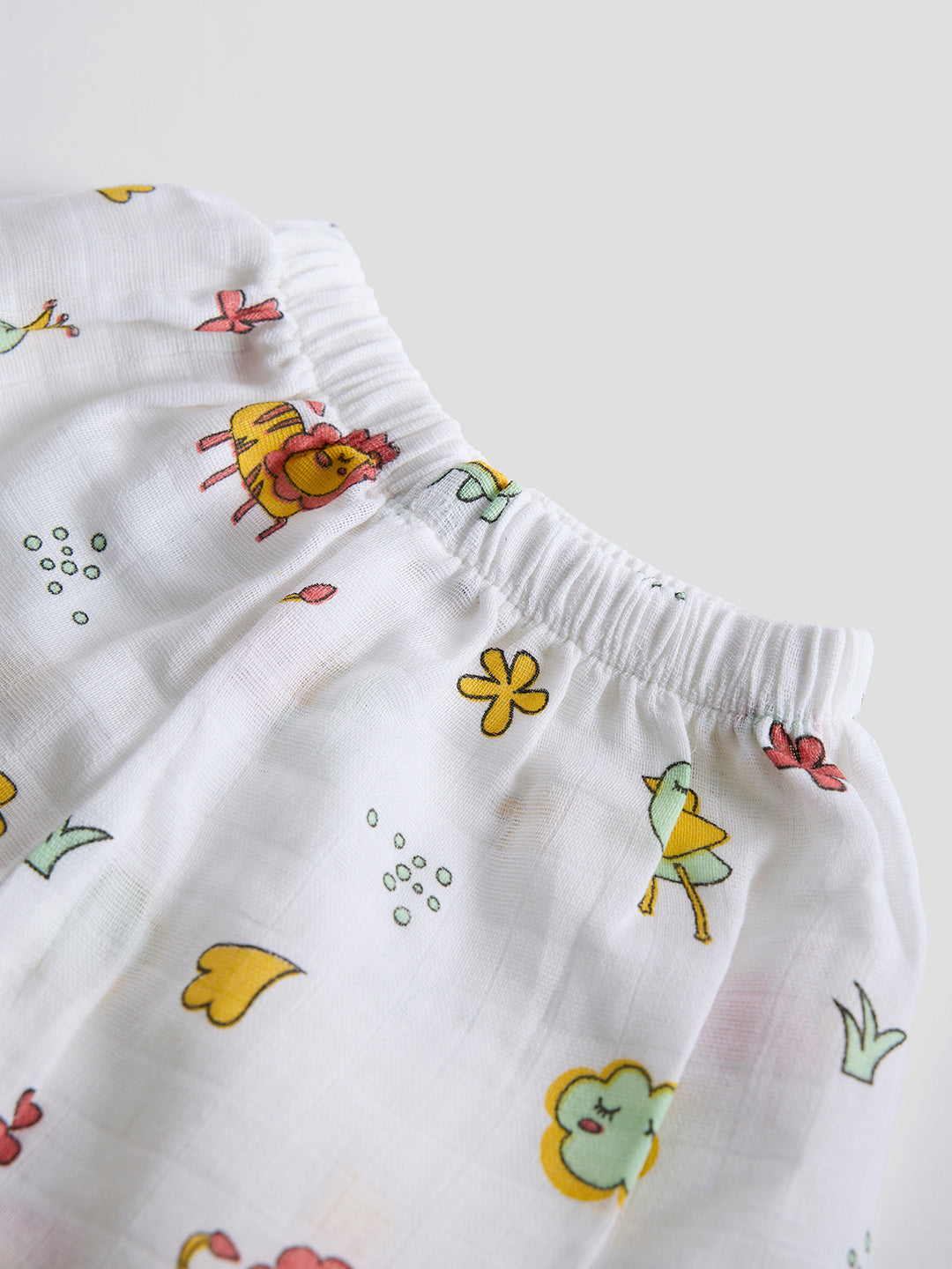 Conjunto coordinado de muselina 100 % algodón para bebés, suave y cómodo (león)