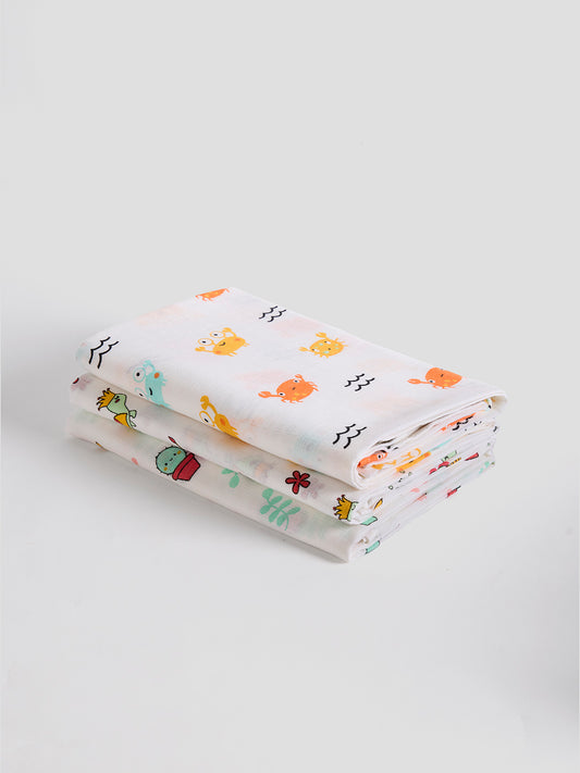 Soft Cotton Baby Swaddles – Pack of 3 | Breathable & Gentle for Newborns