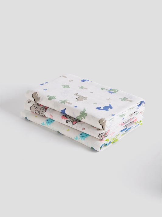 Soft Cotton Baby Swaddles – Pack of 3 | Breathable & Gentle for Newborns