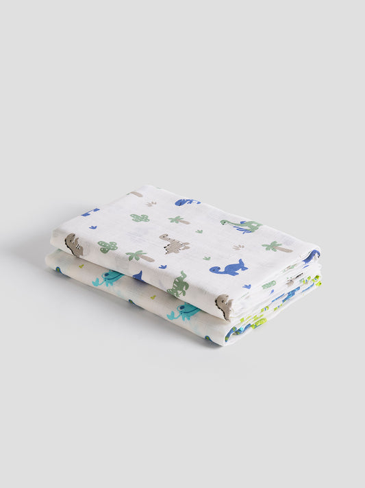 Soft Cotton Baby Swaddles – Pack of 2 | Breathable & Gentle for Newborns