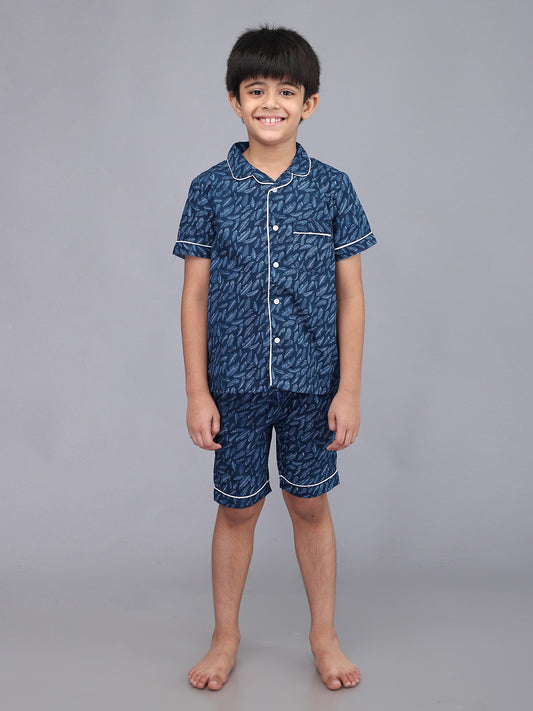 Boys Printed Half Sleeves Night Suit