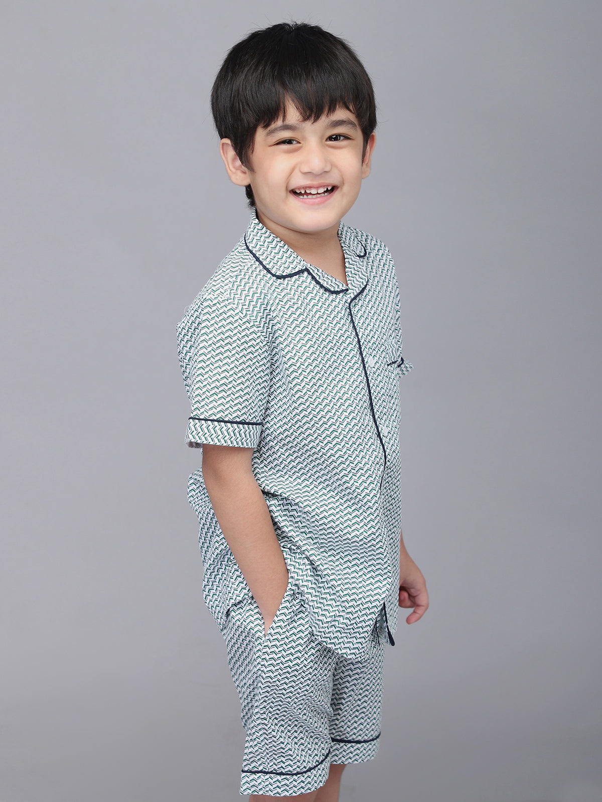 Boys Printed Half Sleeves Night Suit