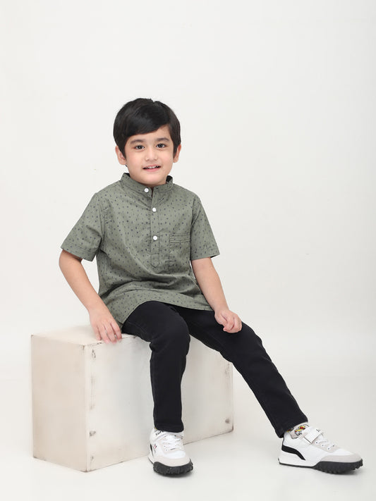 Boys Printed Half Sleeves Casual Shirt