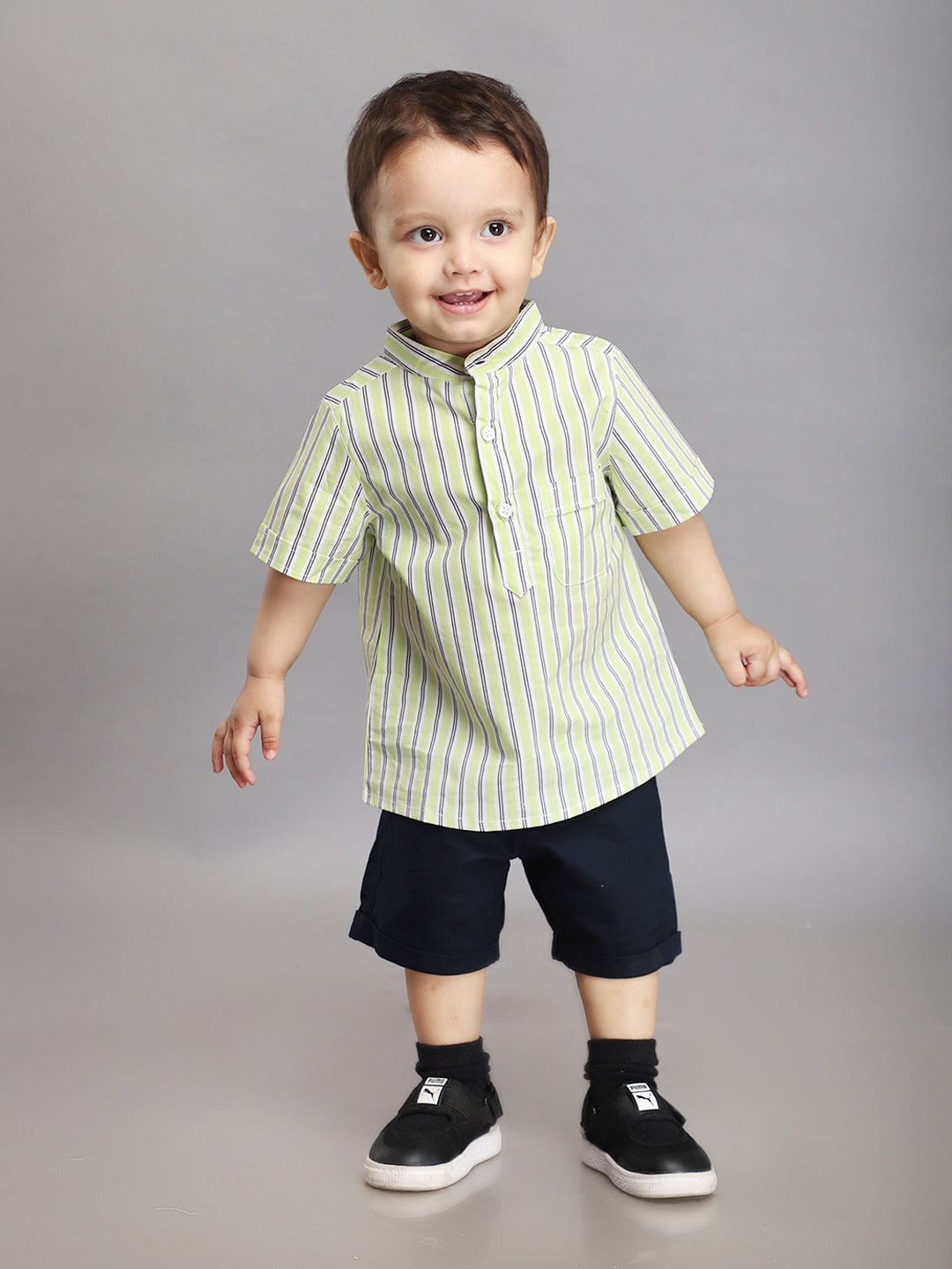 Conjunto de Ropa Neón a Rayas - Verde