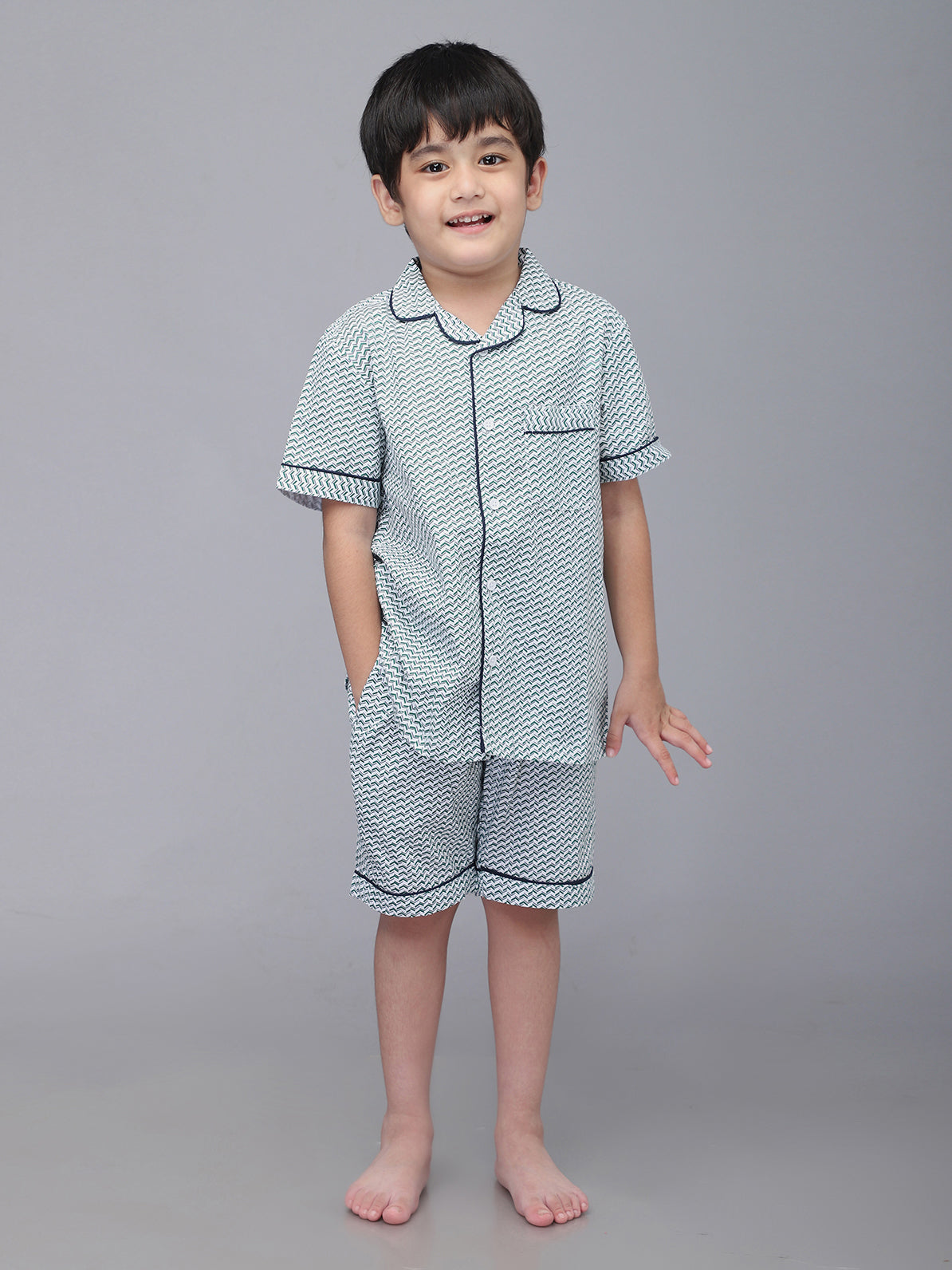 Boys Printed Half Sleeves Night Suit