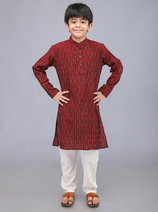 Boys Printed Full Sleeves Kurta Set