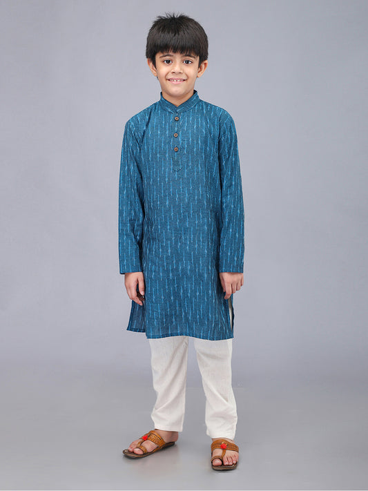 Boys Printed Full Sleeves Kurta Set