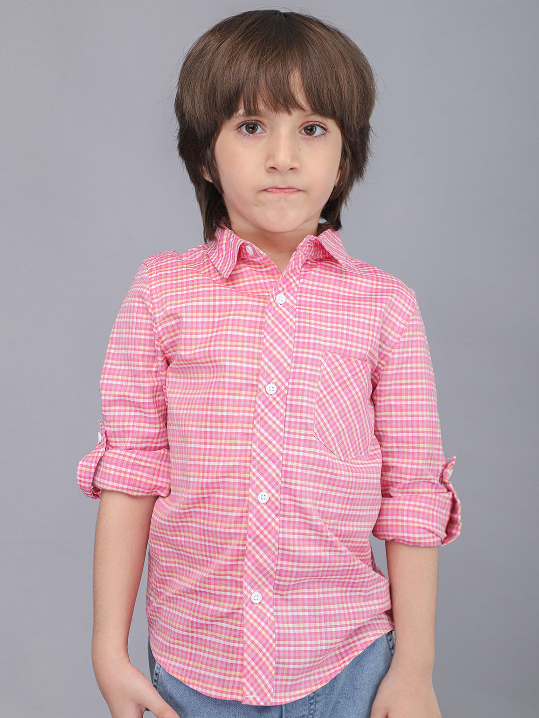 Red Checkered Full Sleeve Casual Shirt