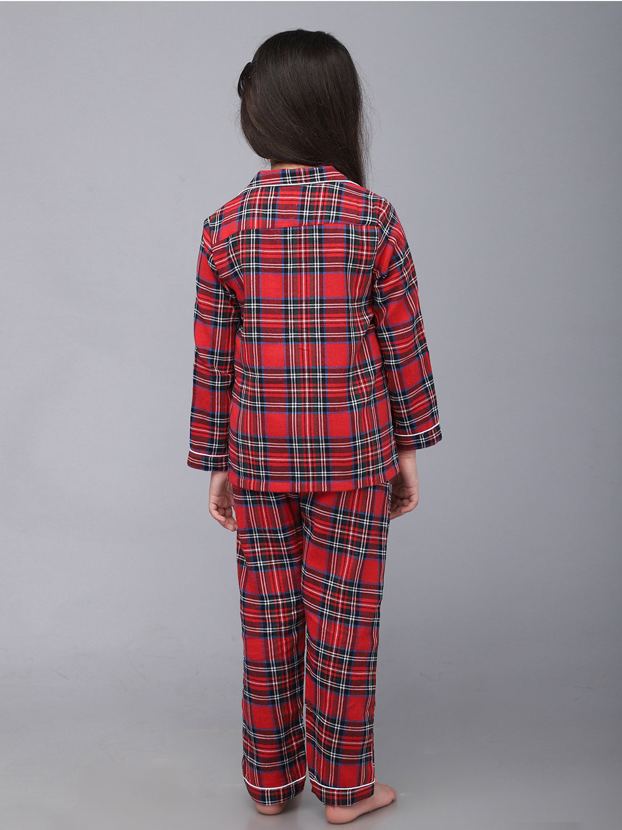 Classic Christmas Red Plaid PJ Set for Girls & Boys