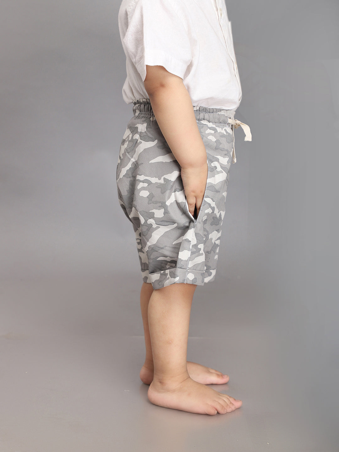 Camouflage Shorts for Boys - Grey