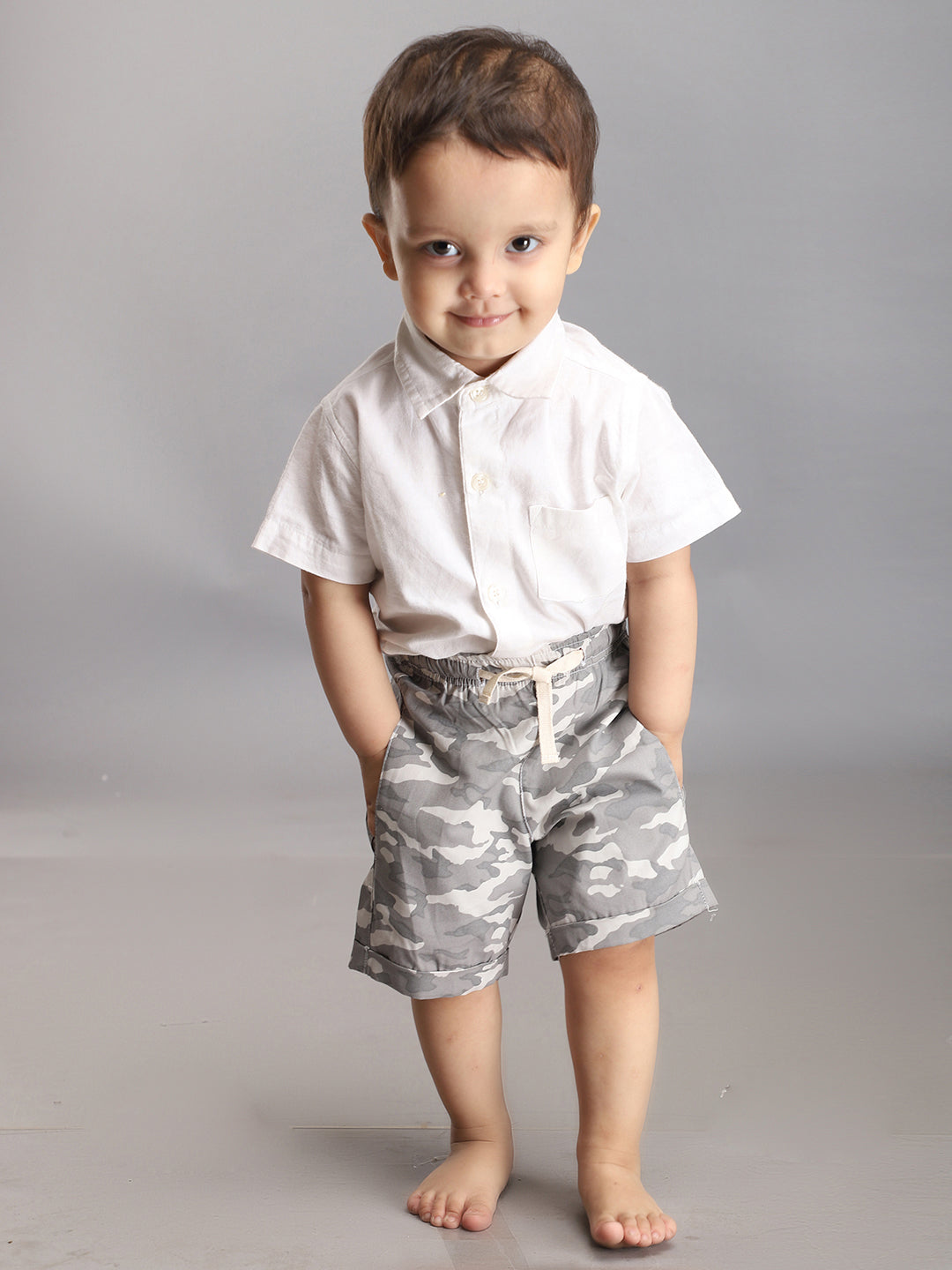 Camouflage Shorts for Boys - Grey