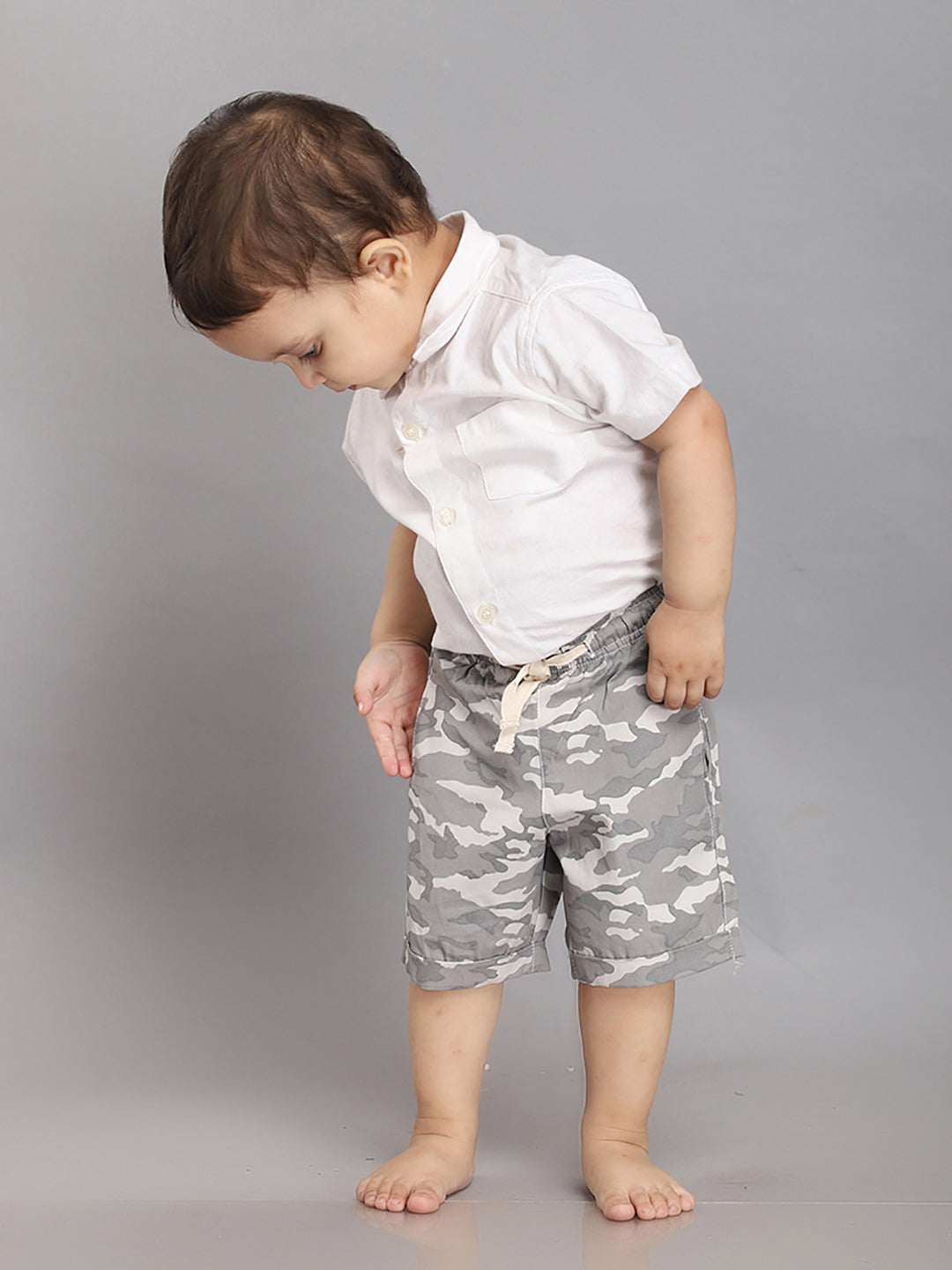 Camouflage Shorts for Boys - Grey