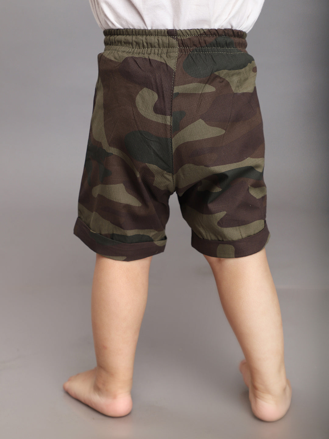 Camouflage Shorts for Boys - Olive Green