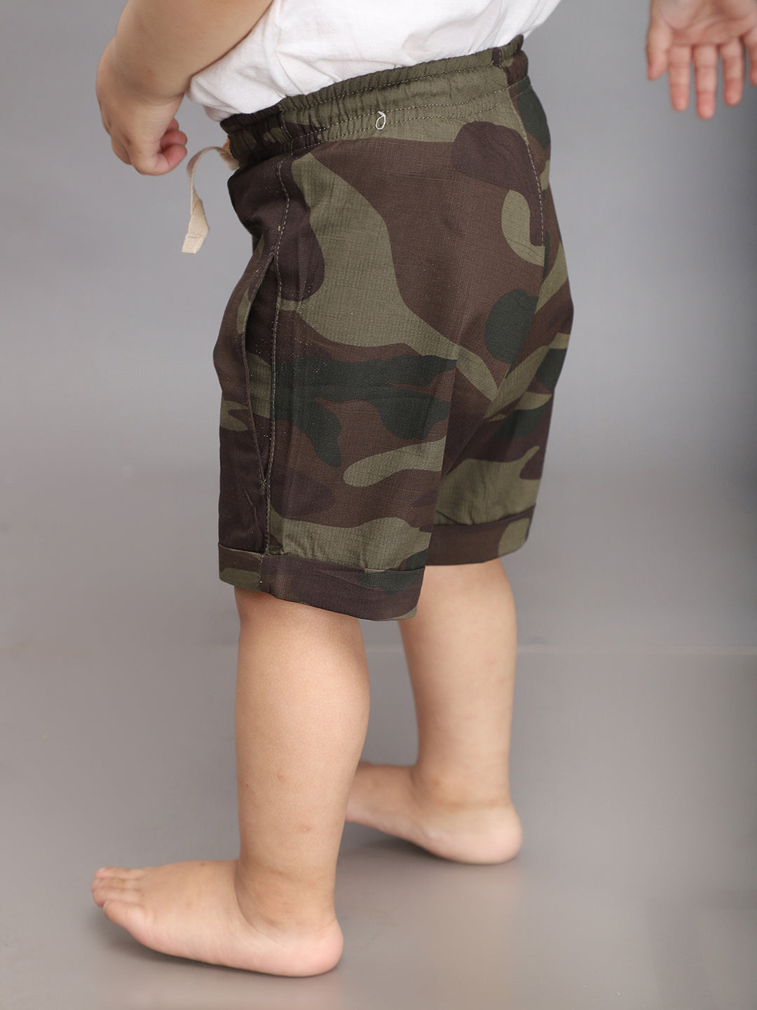 Camouflage Shorts for Boys - Olive Green