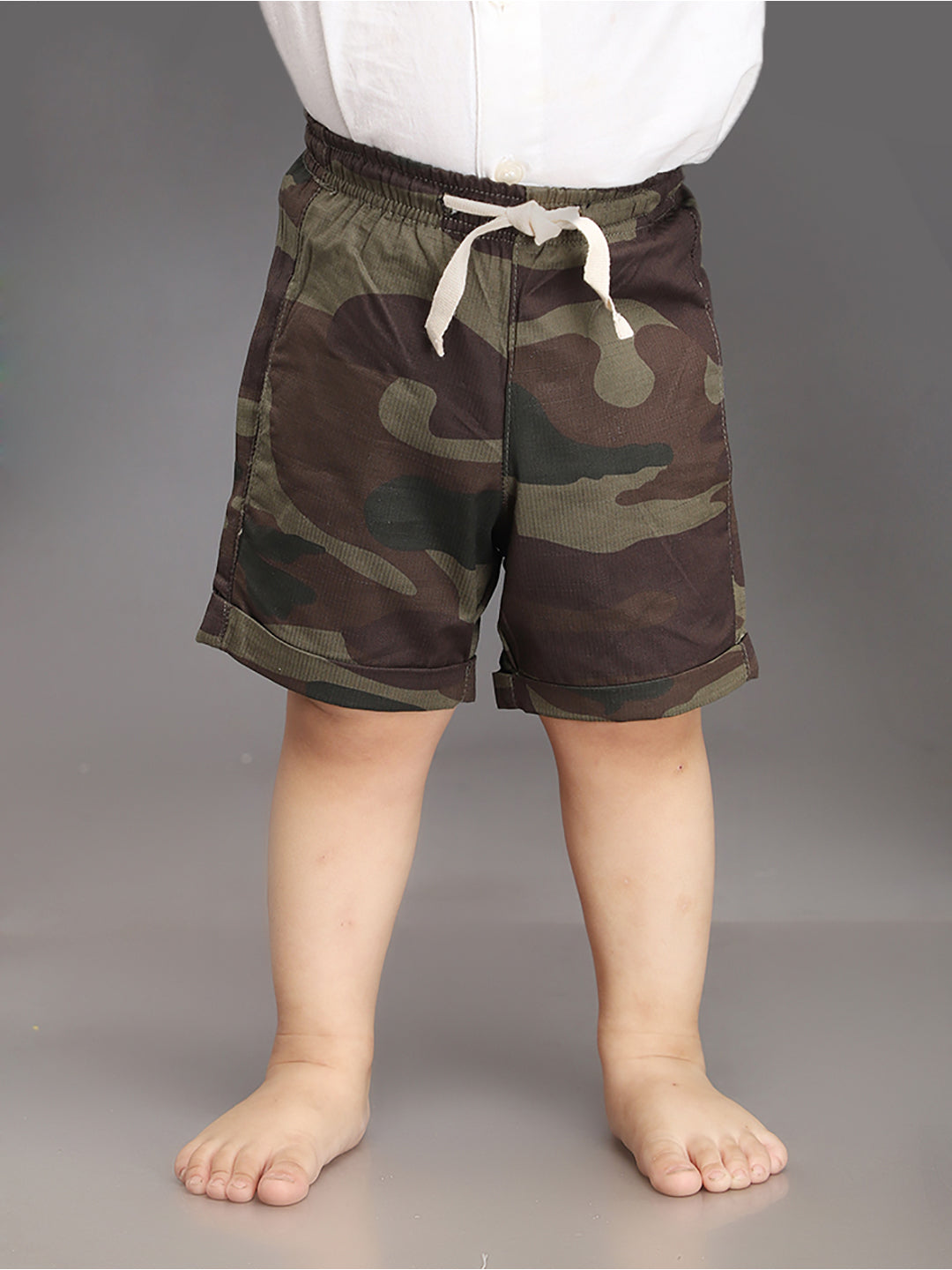 Camouflage Shorts for Boys - Olive Green