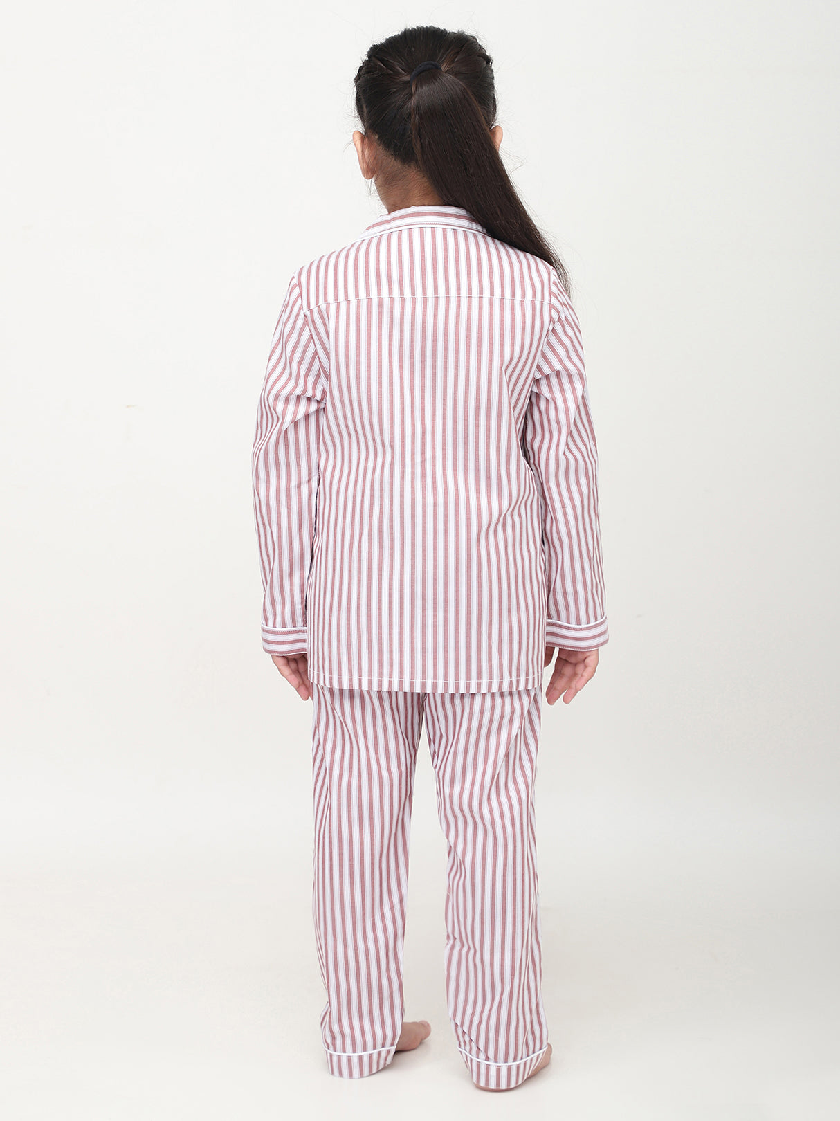 Red & White Striped Nightsuit For Girls & Boys