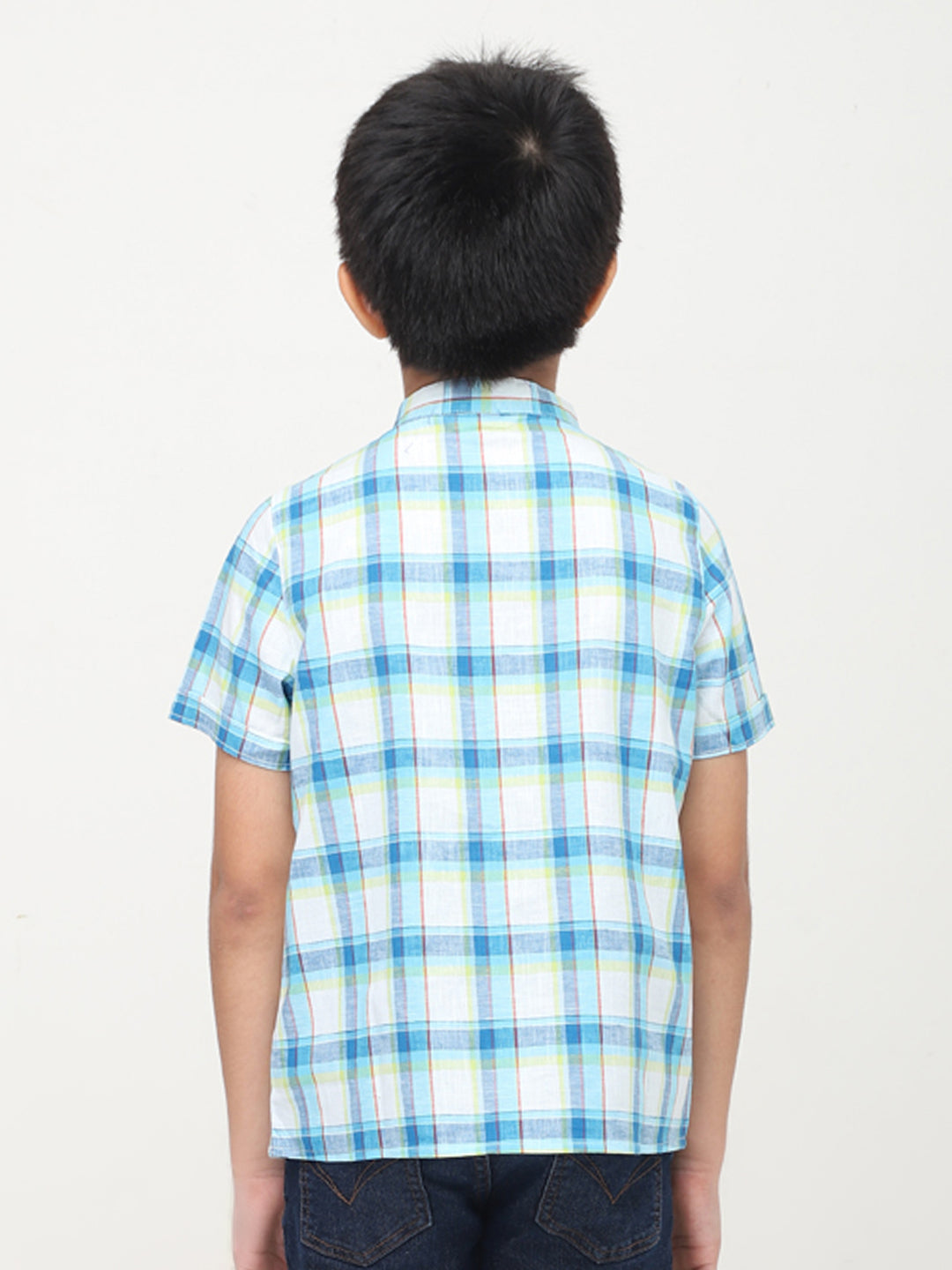 Camisas casuales de medio cuello mandarín y media manga para niños