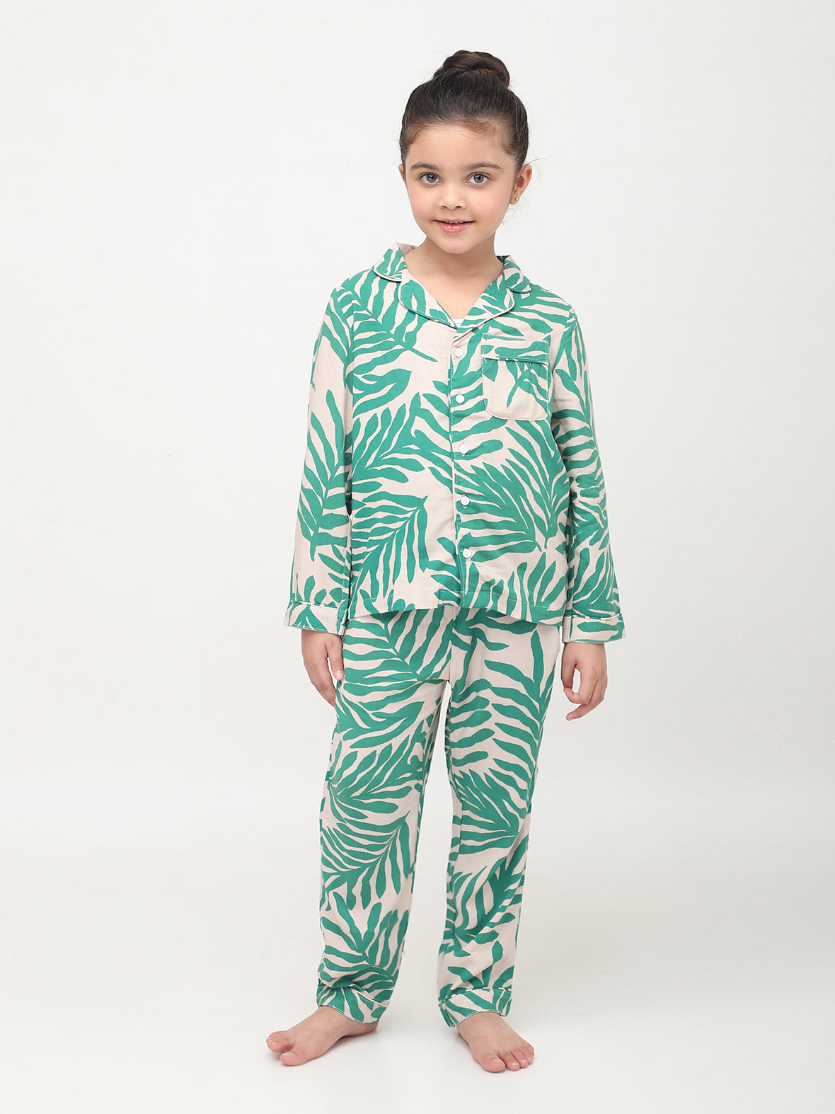 Tropical Printed Nightsuit For Girls