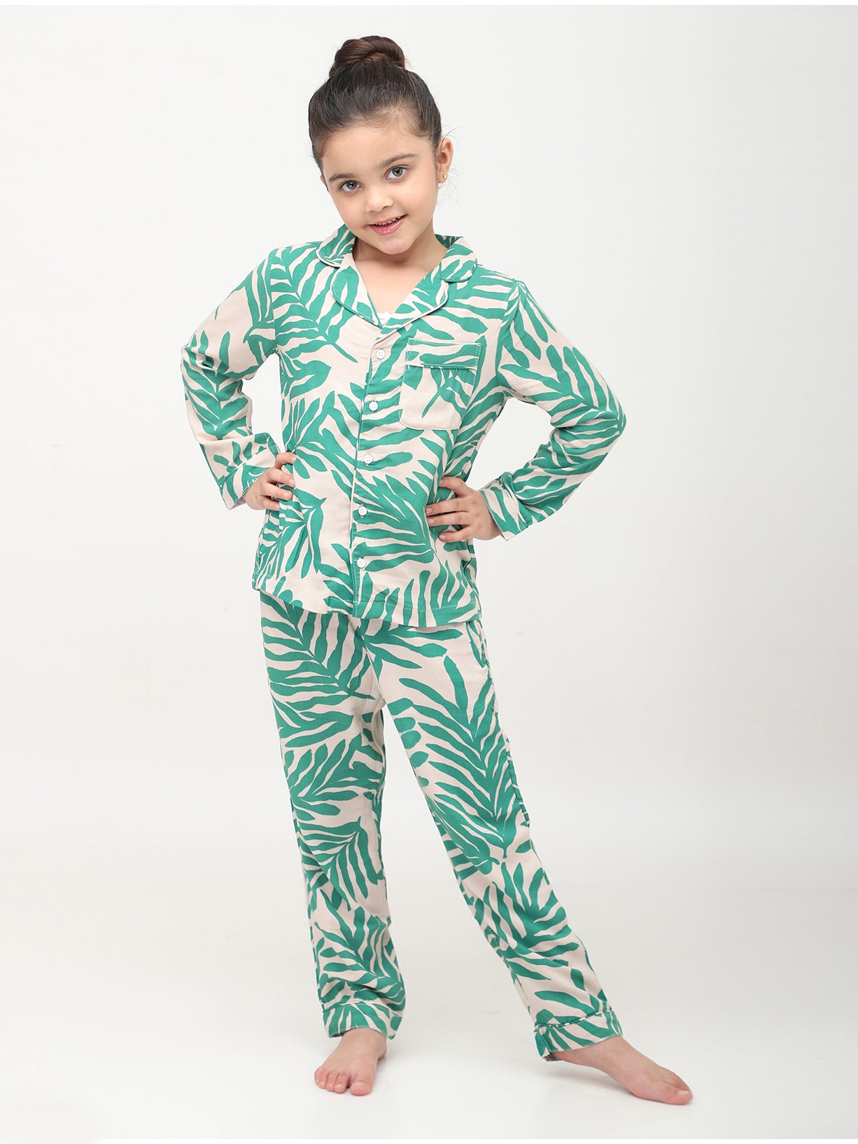 Tropical Printed Nightsuit For Girls