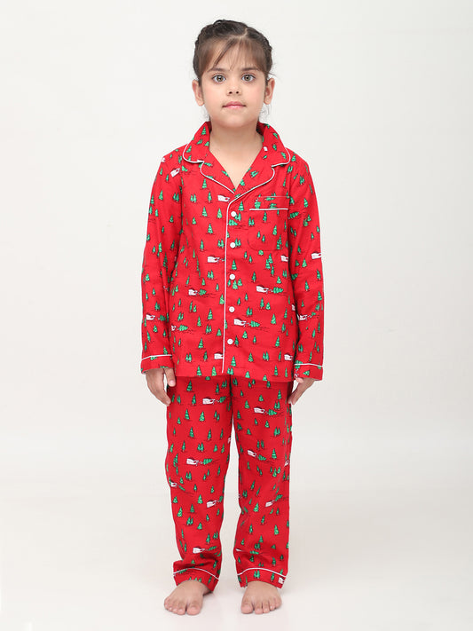 Christmas Printed Night Suits Set Girls and Boys