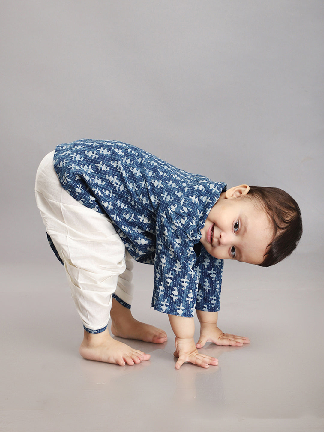 Conjunto de Dhoti Kurta para Bebé en Índigo
