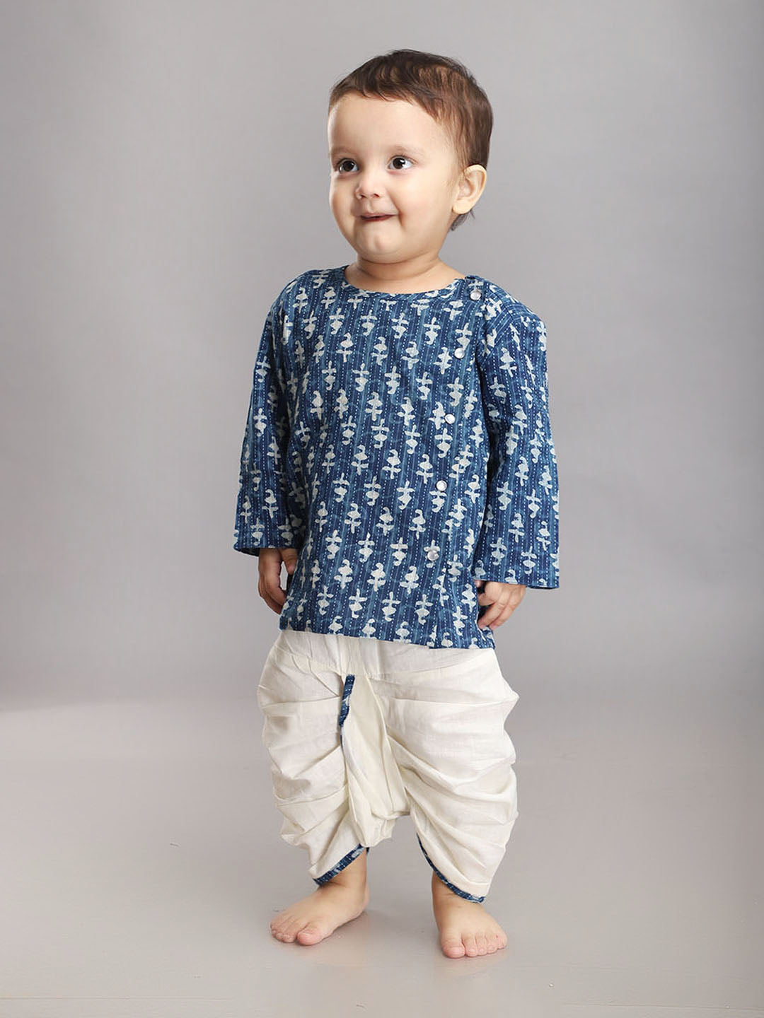 Conjunto de Dhoti Kurta para Bebé en Índigo