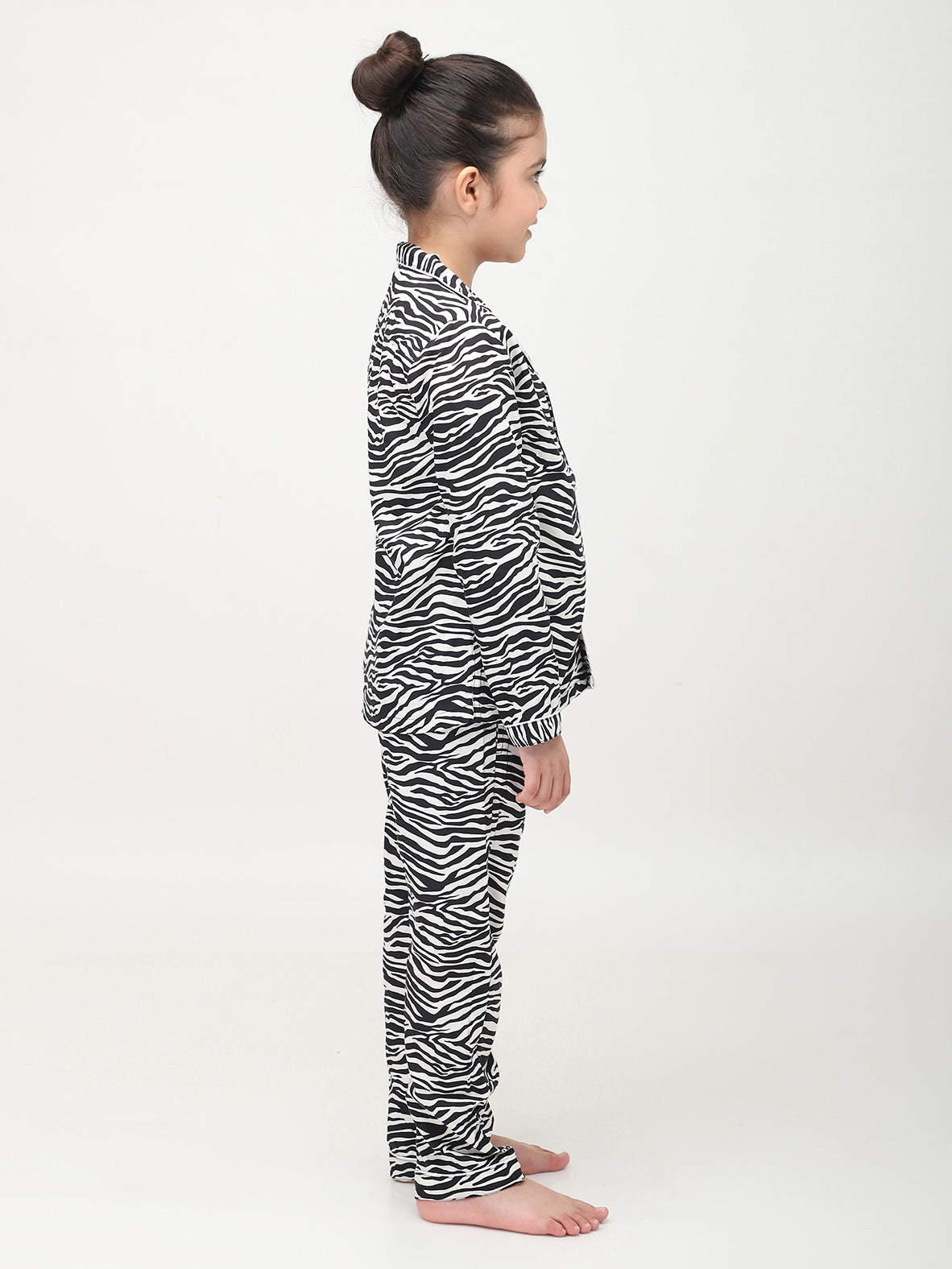 Animal Print Full Sleeves Night Suits For Girls